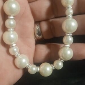 NWT signed vintage Collar faux Pearl Necklace.